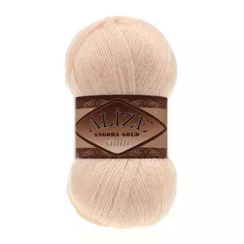 Пряжа Alize 'Angora Gold Simli' 100гр. 500м. (20% шерсть, 5% металлик, 75% акрил) (681 ярко персиковый)