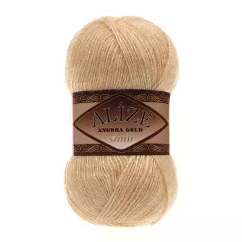 Пряжа Alize 'Angora Gold Simli' 100гр. 500м. (20% шерсть, 5% металлик, 75% акрил) (95 светло-бежевый)