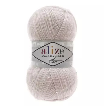 Пряжа ALIZE 'Angora Gold Star' 100гр., 410м. (17%шерсть, 11%п/э, 67% акрил, 5% паетки) ТУ (506 молочно-бежевый)