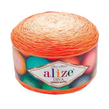 Пряжа Alize 'Diva Ombre Batik' 250г 875м (100% микрофибра акрил) (7413 оранжевый)