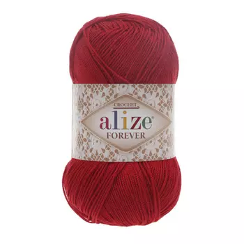 Пряжа ALIZE 'Forever crochet' 50гр. 300м. (100% микроакрил) ТУ (106 красный)