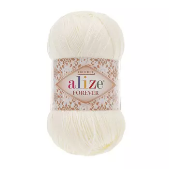 Пряжа ALIZE 'Forever crochet' 50гр. 300м. (100% микроакрил) ТУ (450 жемчужный)