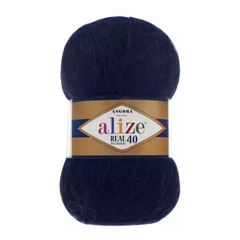 Пряжа ALIZE 'Angora real 40' 100 гр. 430м (40% шерсть, 60% акрил) (58 темно-синий)