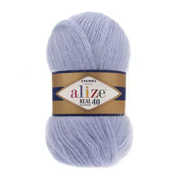 Пряжа ALIZE 'Angora real 40' 100 гр. 430м (40% шерсть, 60% акрил) (40 голубой)