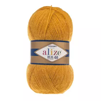 Пряжа ALIZE 'Angora real 40' 100 гр. 480м (40% шерсть, 60% акрил) (488 темно-желтый)