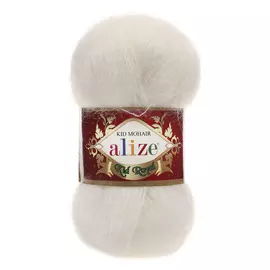 Пряжа ALIZE 'Kid royal' 50г, 500м (62%кид мохер, 38%полиамид) ТУ (62 кремовый)