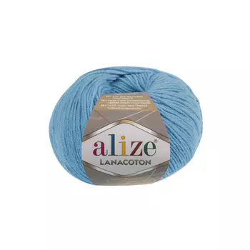 Пряжа Alize 'Lanacoton' 50г 160м (26% шерсть, 26% хлопок, 48% акрил) (287 бирюзовый)