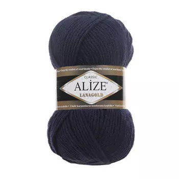 Пряжа ALIZE 'Lanagold' 100гр., 240м (49%шерсть, 51%акрил) (58 т.синий)