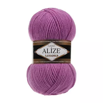 Пряжа ALIZE 'Lanagold' 100гр., 240м (49%шерсть, 51%акрил) (440 тёмно-сухая роза)