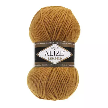 Пряжа ALIZE 'Lanagold' 100гр., 240м (49%шерсть, 51%акрил) (645 горчичный)
