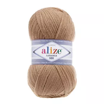 Пряжа ALIZE 'Lanagold 800' 100гр.,730м (49%шерсть, 51%акрил) (466 тёмно-бежевый)