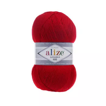 Пряжа ALIZE 'Lanagold 800' 100гр.,730м (49%шерсть, 51%акрил) (390 вишня)