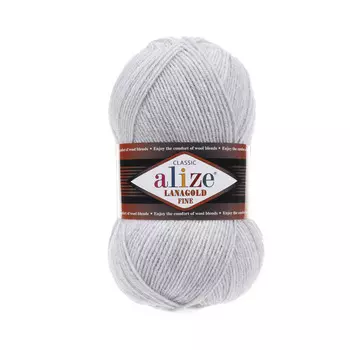 Пряжа ALIZE 'Lanagold fine' 100 гр. 390м (49%шерсть, 51% акрил) (684 пепельный меланж)