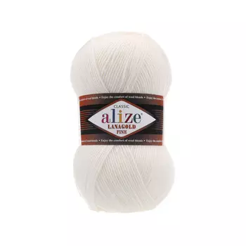 Пряжа ALIZE 'Lanagold fine' 100 гр. 390м (49%шерсть, 51% акрил) (450 жемчужный)