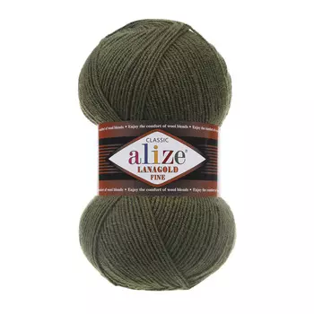 Пряжа ALIZE 'Lanagold fine' 100 гр. 390м (49%шерсть, 51% акрил) (29 хаки)