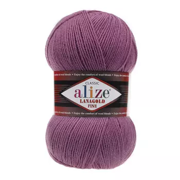Пряжа ALIZE 'Lanagold fine' 100 гр. 390м (49%шерсть, 51% акрил) (440 тёмно-сухая роза)