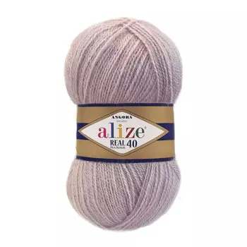 Пряжа ALIZE 'Angora real 40' 100 гр. 480м (40% шерсть, 60% акрил) (365 туманно сиреневый цвет)