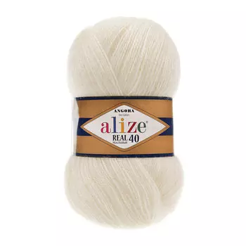 Пряжа ALIZE 'Angora real 40' 100 гр. 480м (40% шерсть, 60% акрил) (450 жемчужный)
