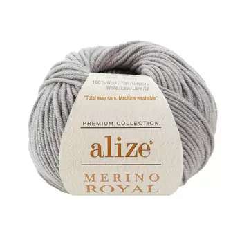 Пряжа Alize 'Merino Royal' 50г 100м (100% шерсть) (762 светло-серый)