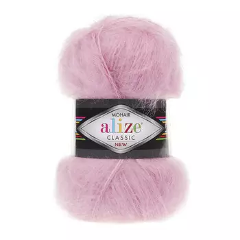 Пряжа ALIZE 'Mohair classic ' 100гр. 200м (25%мохер, 24%шерсть, 51%акрил) (32 светло-розовый)