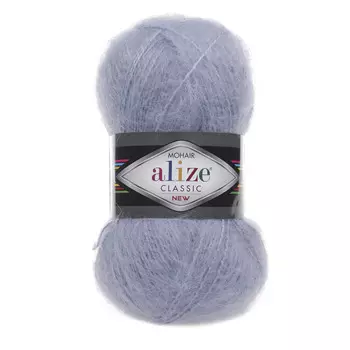 Пряжа ALIZE 'Mohair classic ' 100гр. 200м (25%мохер, 24%шерсть, 51%акрил) (51 св.-голубой)