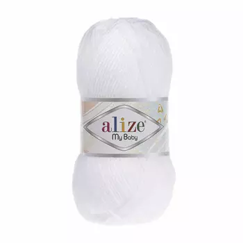 Пряжа Alize 'My baby' 50г 150м (100% акрил) (55 белый)