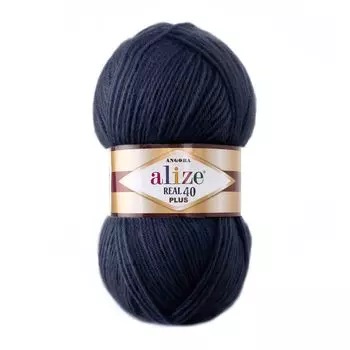 Пряжа Alize 'Angora Real 40 Plus' 100гр. 225м. (40% шерсть, 60% акрил) (58 темно-синий)