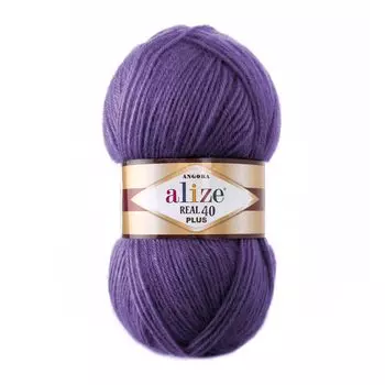 Пряжа Alize 'Angora Real 40 Plus' 100гр. 225м. (40% шерсть, 60% акрил) (206 светло-фиолетовый)