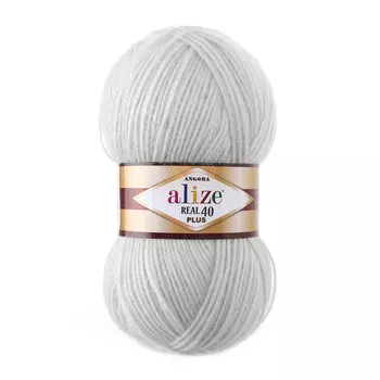 Пряжа Alize 'Angora Real 40 Plus' 100гр. 225м. (40% шерсть, 60% акрил) (21 светло-серый)