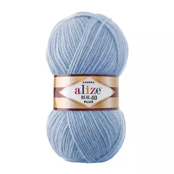 Пряжа Alize 'Angora Real 40 Plus' 100гр. 225м. (40% шерсть, 60% акрил) (40 голубой)