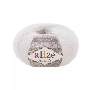 Пряжа Alize 'Atlas' 50гр. 250м. (49% шерсть, 51% полиэстер) (55 белый)