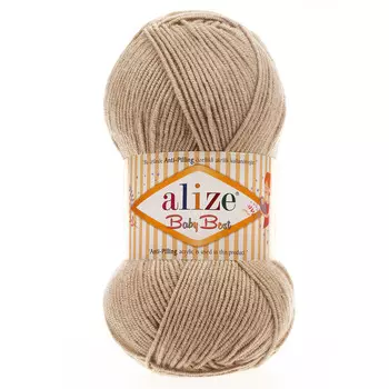 Пряжа Alize 'Baby Best' 100г 240м (10% бамбук, 90% акрил) с эффектом АНТИПИЛЛИНГ (256 бежевый)