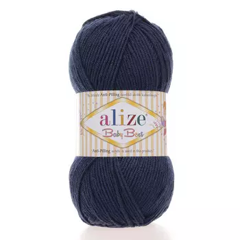 Пряжа Alize 'Baby Best' 100г 240м (10% бамбук, 90% акрил) с эффектом АНТИПИЛЛИНГ (58 темно-синий)