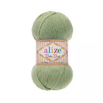 Пряжа Alize 'Baby Best' 100г 240м (10% бамбук, 90% акрил) с эффектом АНТИПИЛЛИНГ (138 оливковый)