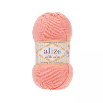 Пряжа Alize 'Baby Best' 100г 240м (10% бамбук, 90% акрил) с эффектом АНТИПИЛЛИНГ (145 персиковый)