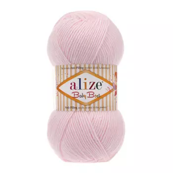 Пряжа Alize 'Baby Best' 100г 240м (10% бамбук, 90% акрил) с эффектом АНТИПИЛЛИНГ (184 розовая пудра)