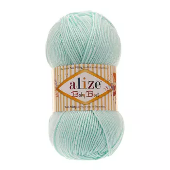 Пряжа Alize 'Baby Best' 100г 240м (10% бамбук, 90% акрил) с эффектом АНТИПИЛЛИНГ (19 водяная зелень)