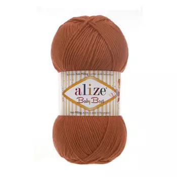 Пряжа Alize 'Baby Best' 100г 240м (10% бамбук, 90% акрил) с эффектом АНТИПИЛЛИНГ (408 Оранжевый)