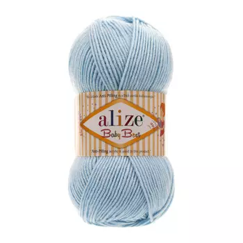 Пряжа Alize 'Baby Best' 100г 240м (10% бамбук, 90% акрил) с эффектом АНТИПИЛЛИНГ (40 голубой)