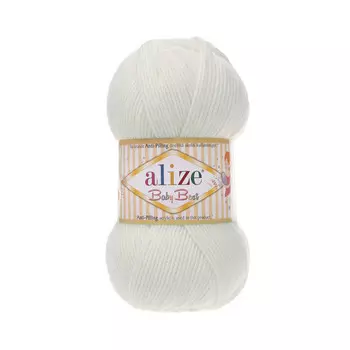 Пряжа Alize 'Baby Best' 100г 240м (10% бамбук, 90% акрил) с эффектом АНТИПИЛЛИНГ (450 жемчужный)