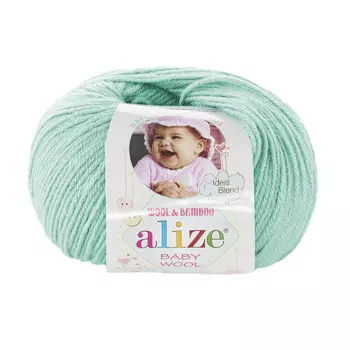 Пряжа ALIZE 'Baby wool' 50гр. 175м. (20%бамбук, 40%шерсть, 40%акрил)ТУ (19 водяная зелень)