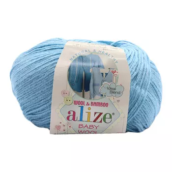 Пряжа ALIZE 'Baby wool' 50гр. 175м. (20%бамбук, 40%шерсть, 40%акрил)ТУ (128 морская вода)
