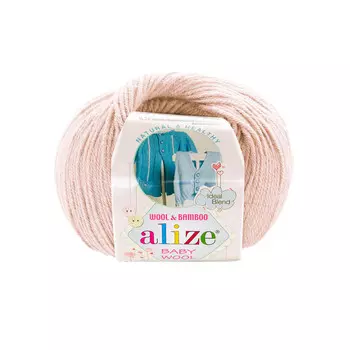 Пряжа ALIZE 'Baby wool' 50гр. 175м. (20%бамбук, 40%шерсть, 40%акрил)ТУ (382 пудра)