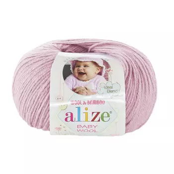 Пряжа ALIZE 'Baby wool' 50гр. 175м. (20%бамбук, 40%шерсть, 40%акрил)ТУ (752 розовый)