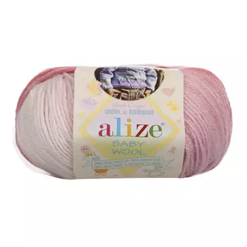 Пряжа ALIZE 'Baby wool batik' 50гр. 175м (20%бамбук, 40%шерсть, 40%акрил) (3565 секционный)