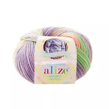 Пряжа ALIZE 'Baby wool batik' 50гр. 175м (20%бамбук, 40%шерсть, 40%акрил) (7258 секционный)