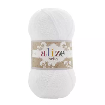 Пряжа ALIZE 'Bella 100' 100гр. 360м.(100% хлопок) (55 белый)