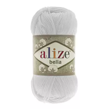 Пряжа ALIZE 'Bella' 50гр. 180м. (100% хлопок) ТУ (55 белый)