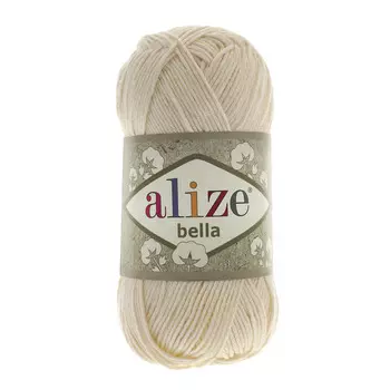 Пряжа ALIZE 'Bella' 50гр. 180м. (100% хлопок) ТУ (01 молочный)