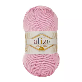Пряжа ALIZE 'COTTON BABY SOFT ' 100гр. 270м (50% Xлопок - 50% Aкрил) (185 светло-розовый)